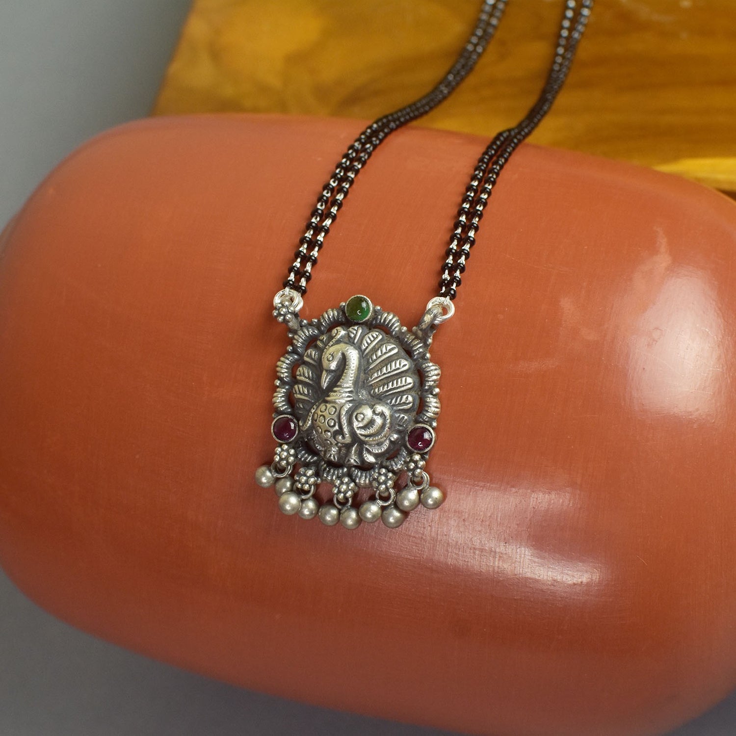 28" chain mangalsutra peacock pendant