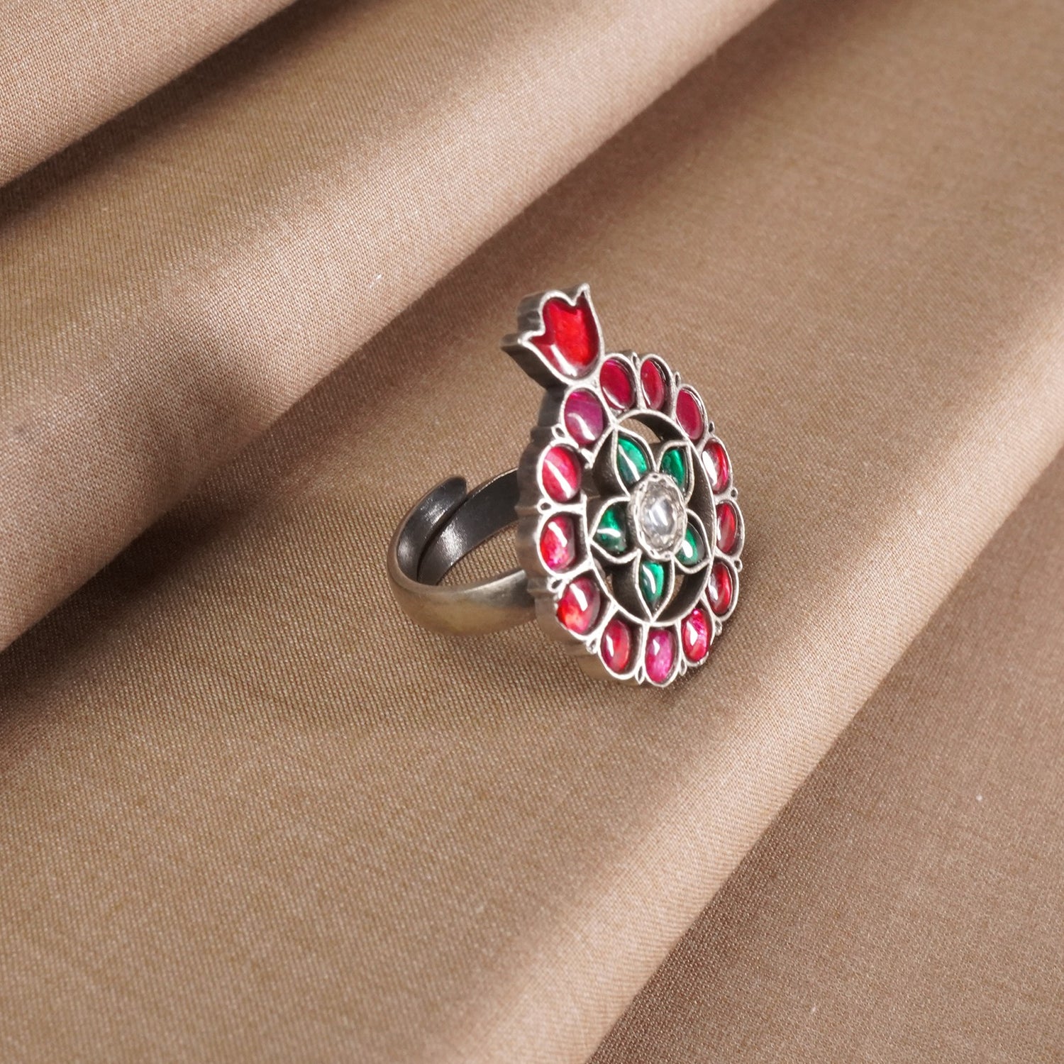 Adjustable Silver Crown Ring
