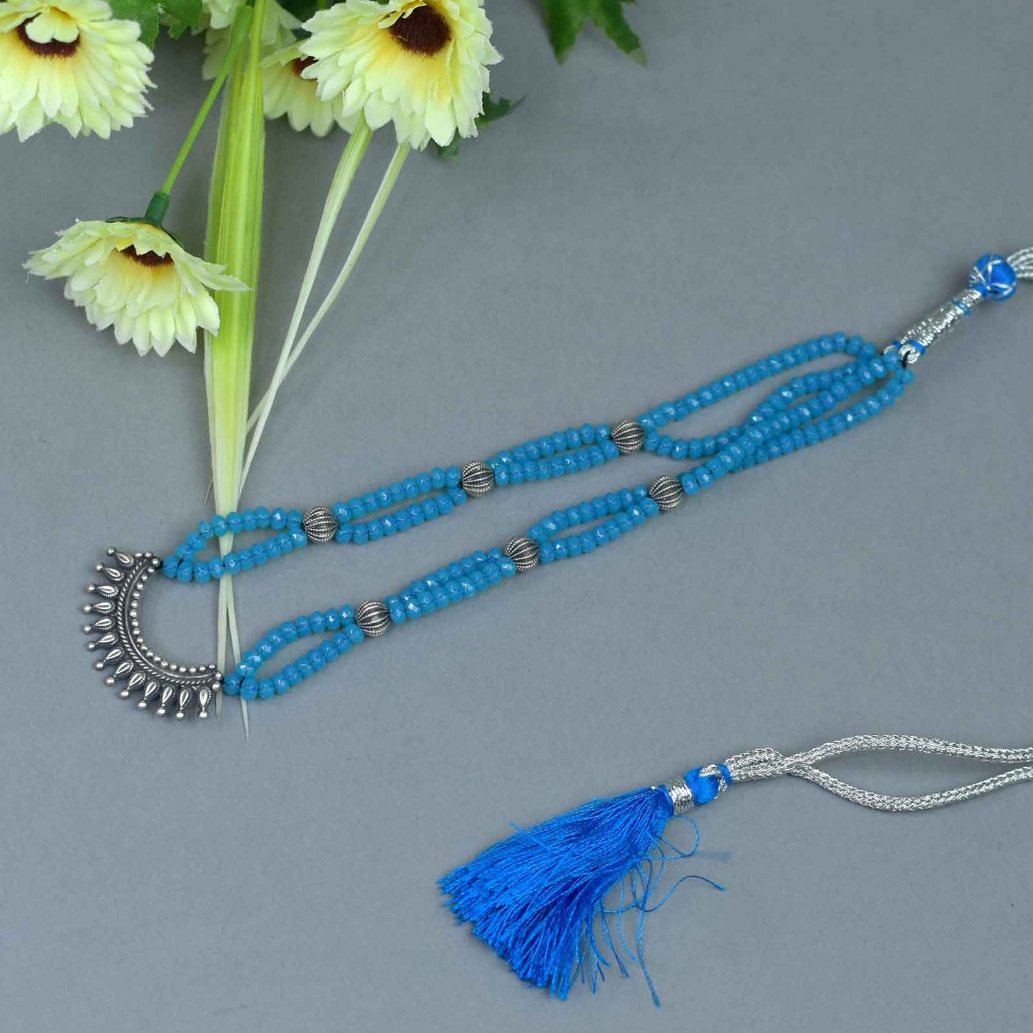 Aqua Pearl Necklace Koyri Pendant