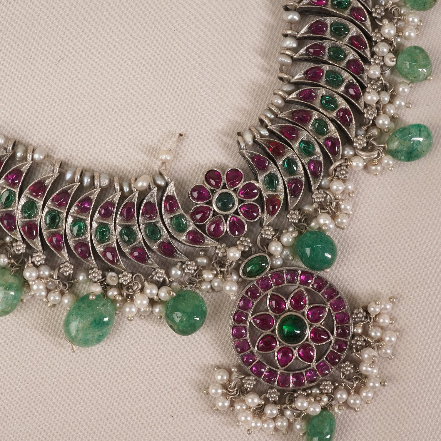 Silver Pota Stones Necklace