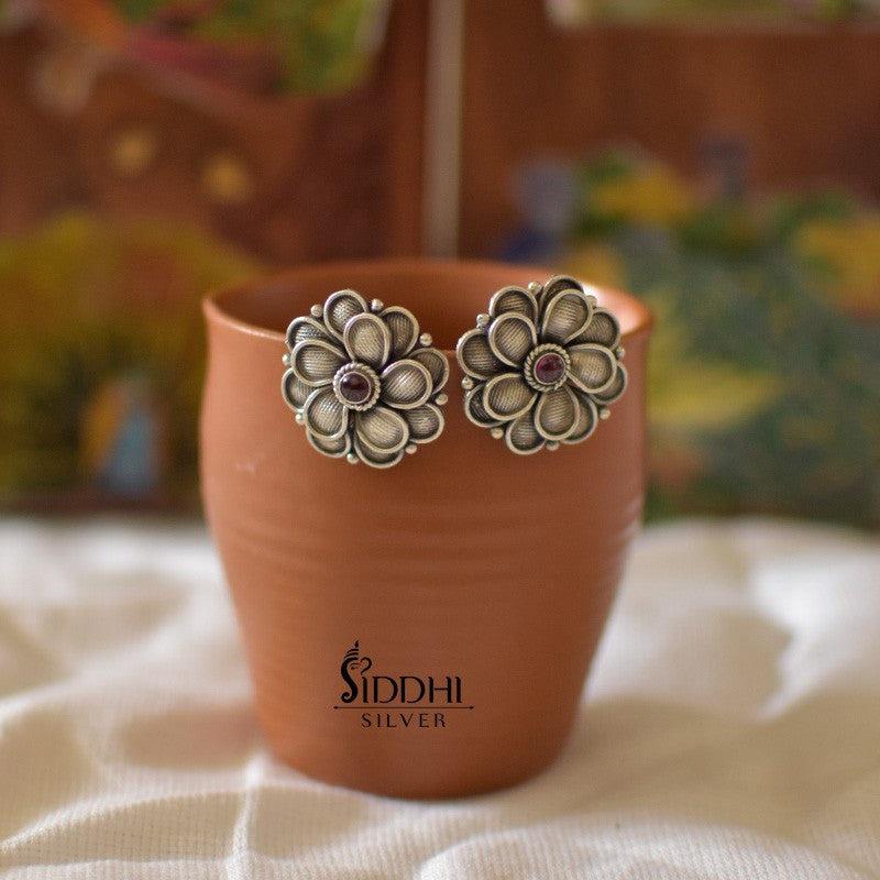 Chattai paan pankh flower earrings