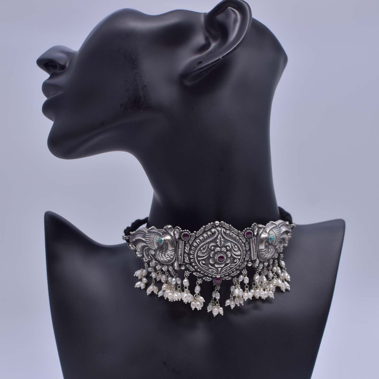 Choker suryaful double peacock