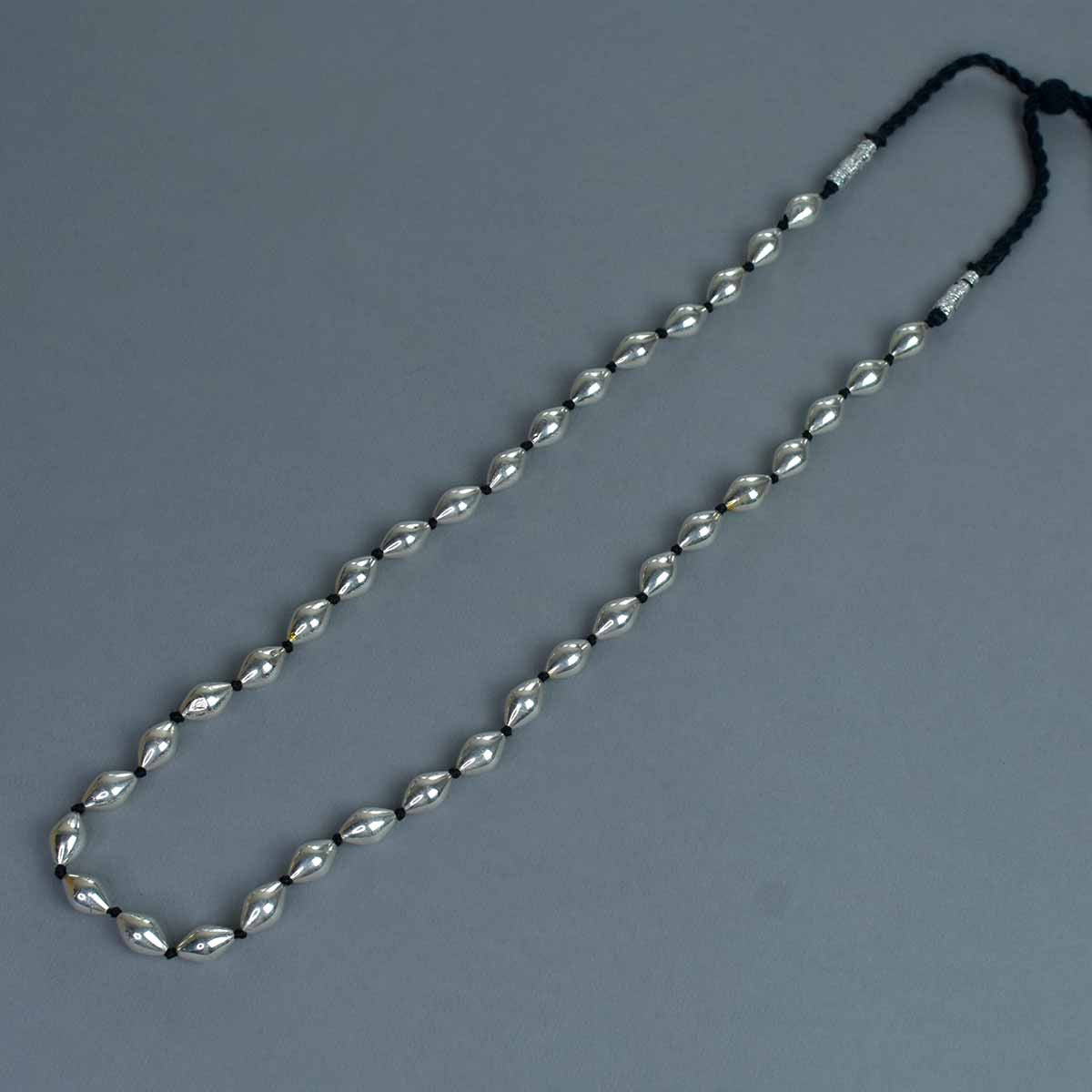 Dholki beads mani mala bormala black single line