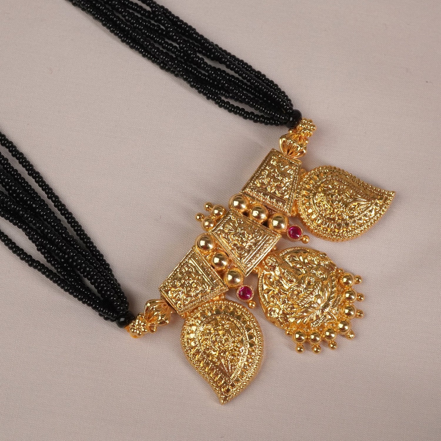 Gold Plated Maharashtrian Silver Mangalsutra Design Long Koyri-Laxmi