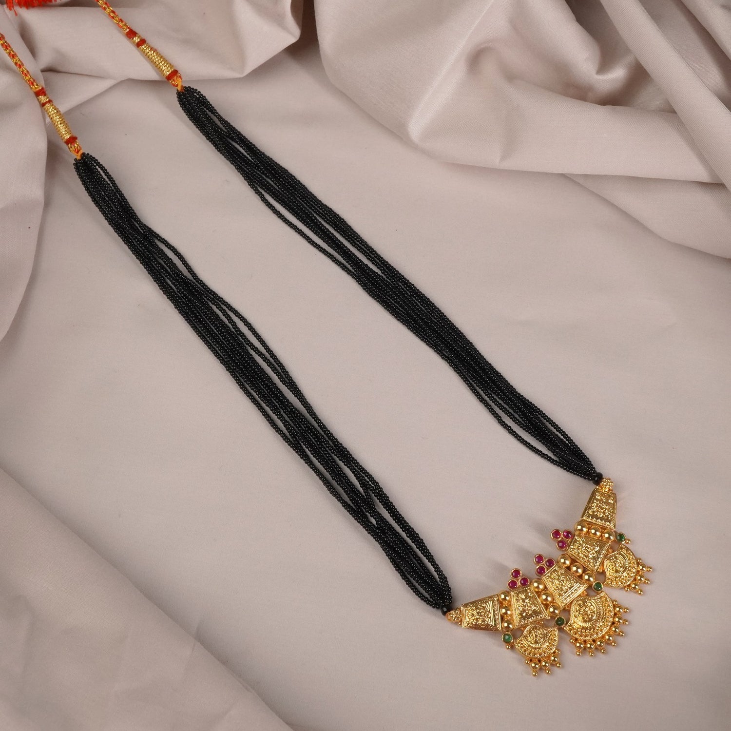 Gold Plated Silver Kolhapuri Mangalsutra Suryafull Design