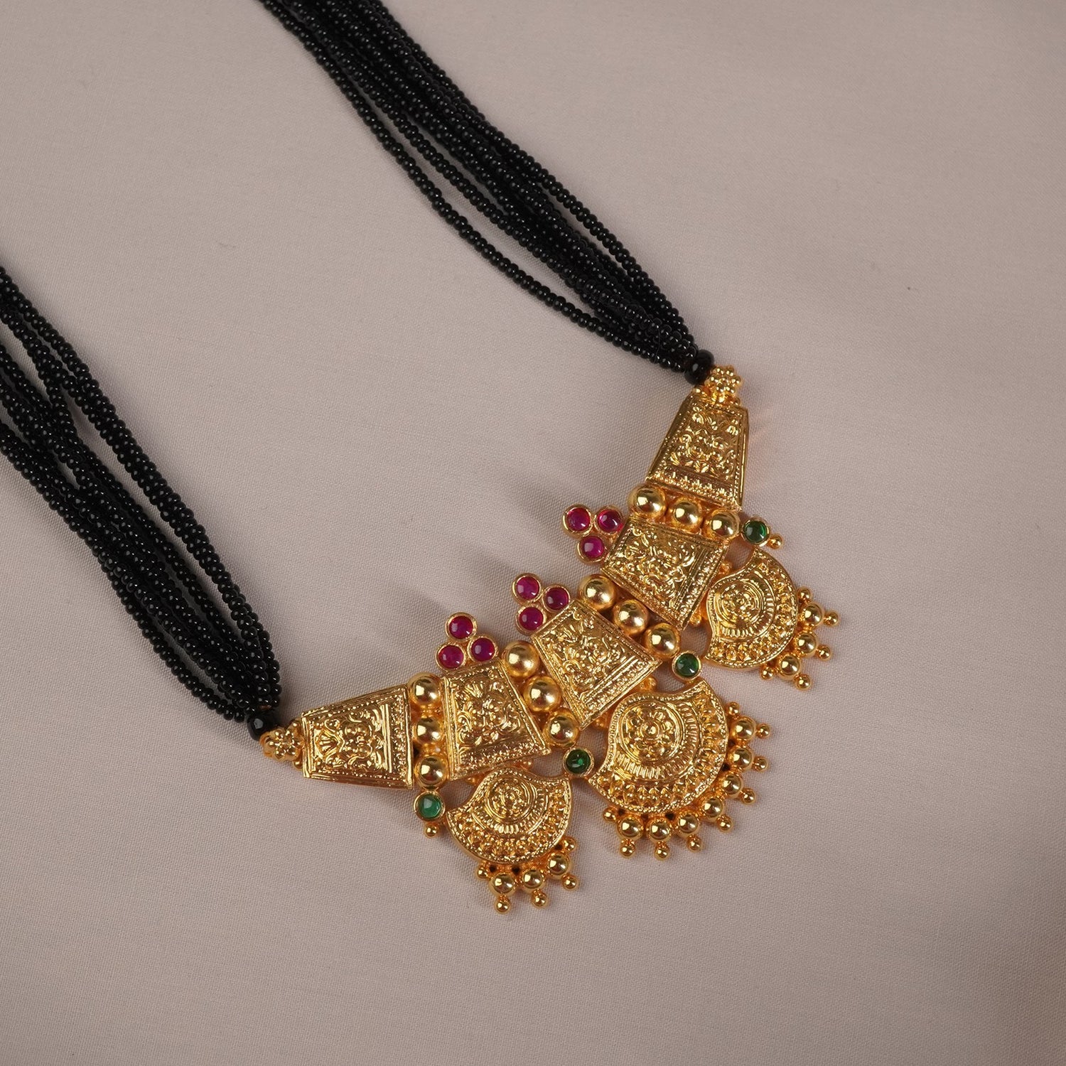 Gold Plated Silver Kolhapuri Mangalsutra Suryafull Design