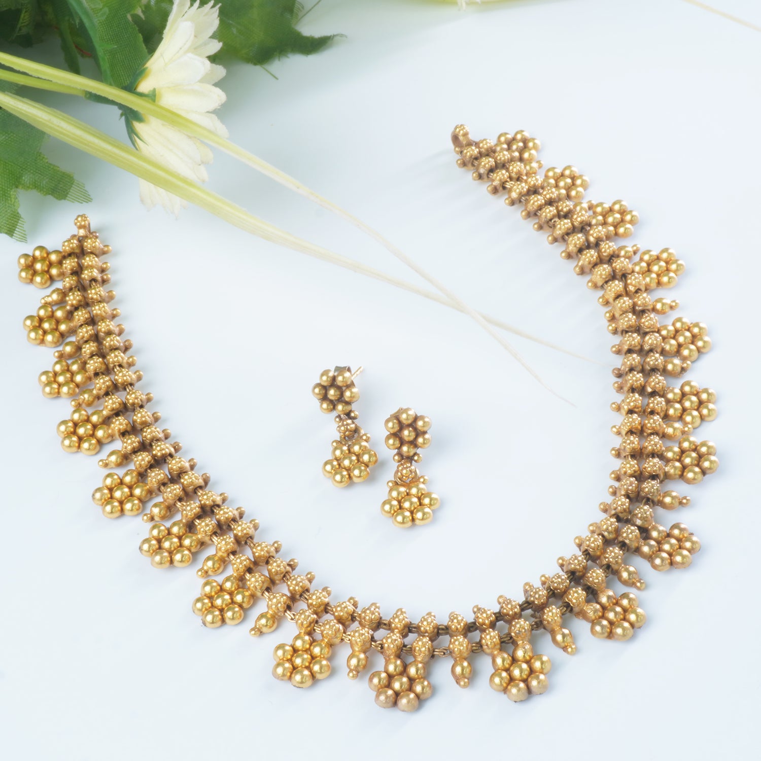 silver necklace with kudi pieces