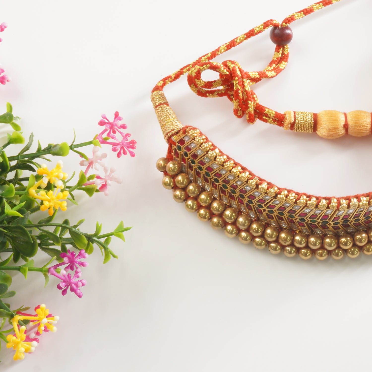 24k Gold Plated Kundan W Peti Kolhapuri Thushi