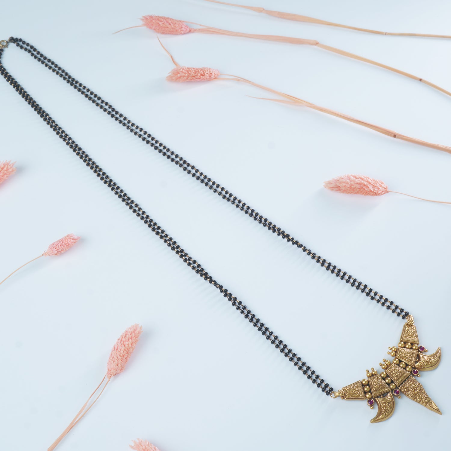 Gold Plated Silver Chain Mangalsutra With Waghnakhi Pendant