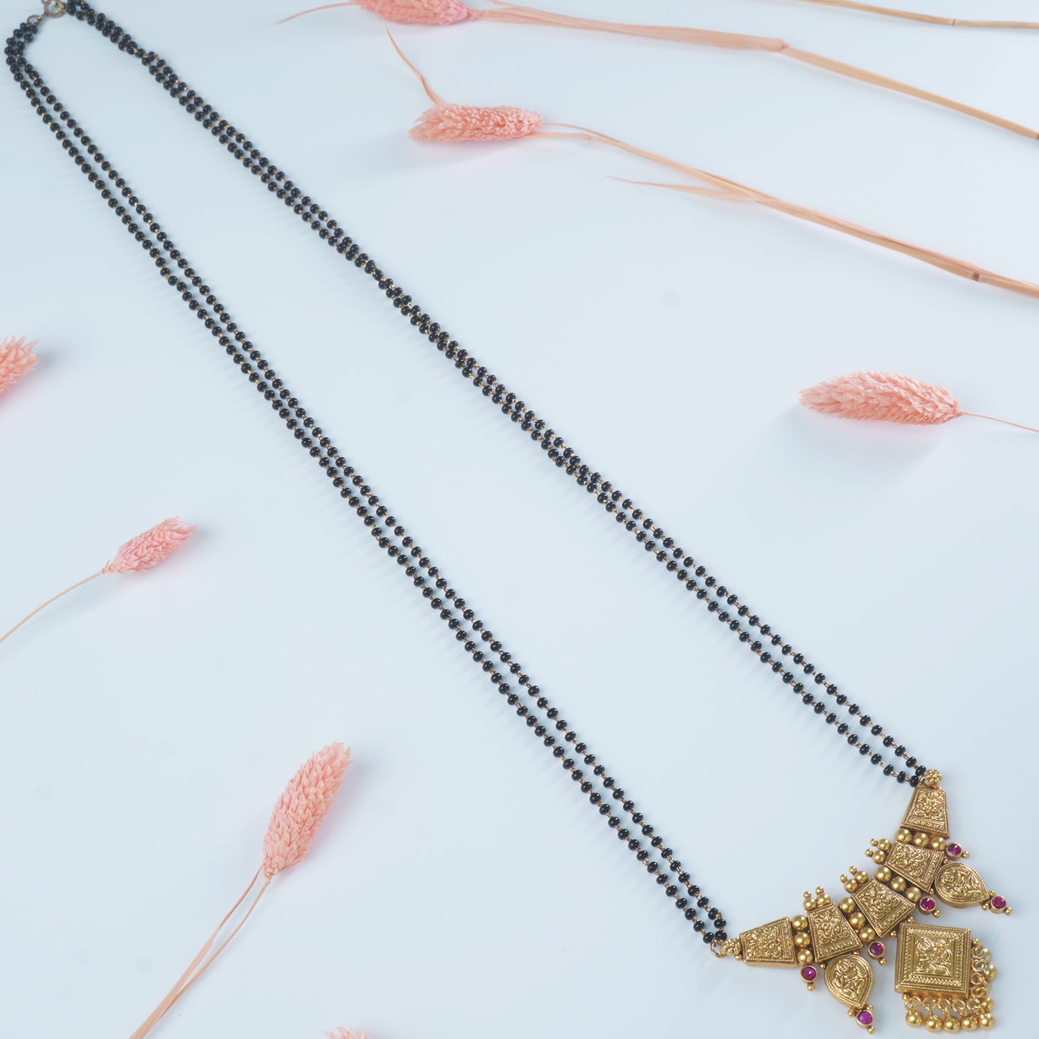 Gold Plated Silver Chain Mangalsutra With KirthiMukh Pendant