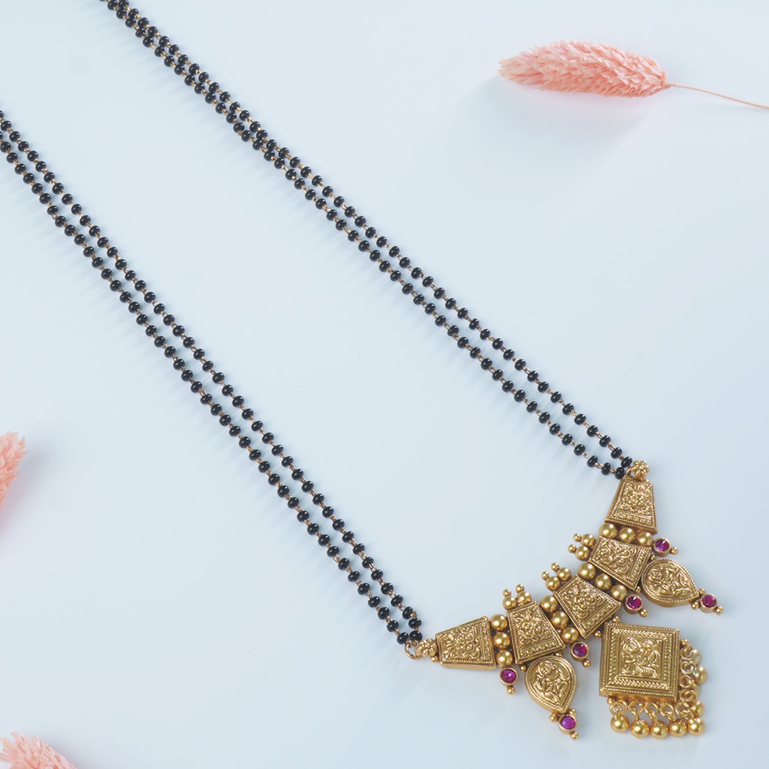Gold Plated Silver Chain Mangalsutra With KirthiMukh Pendant