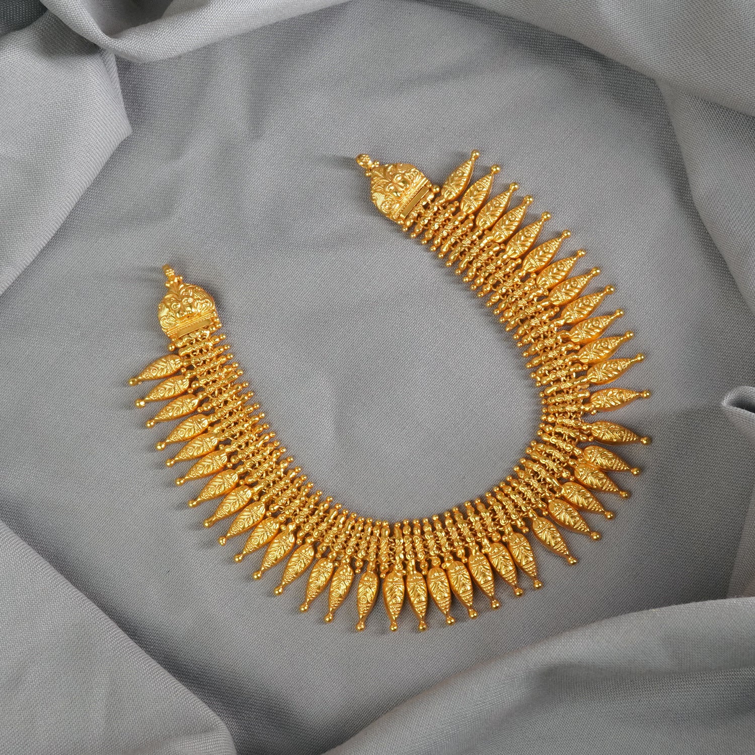 Pure Silver Matt Gheru Finish Gold Plated Koyri Necklace