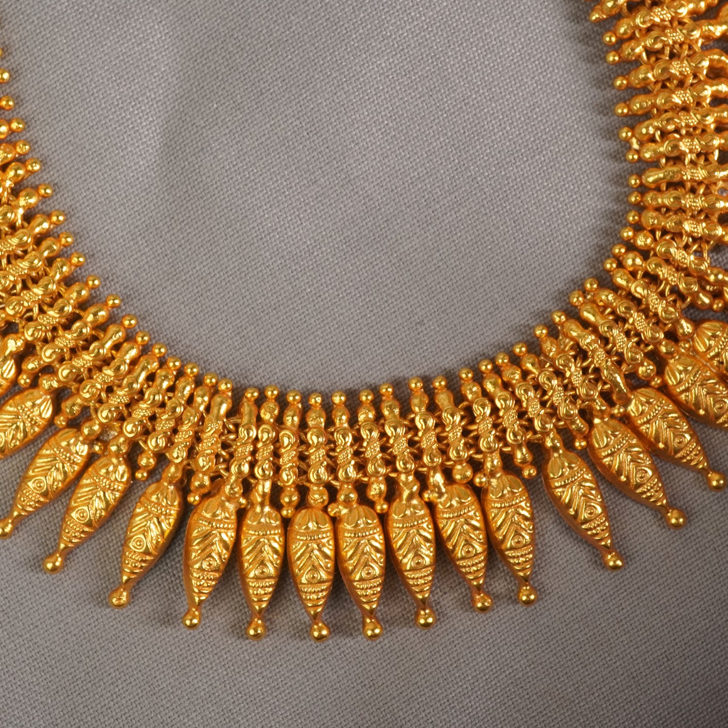Pure Silver Matt Gheru Finish Gold Plated Koyri Necklace