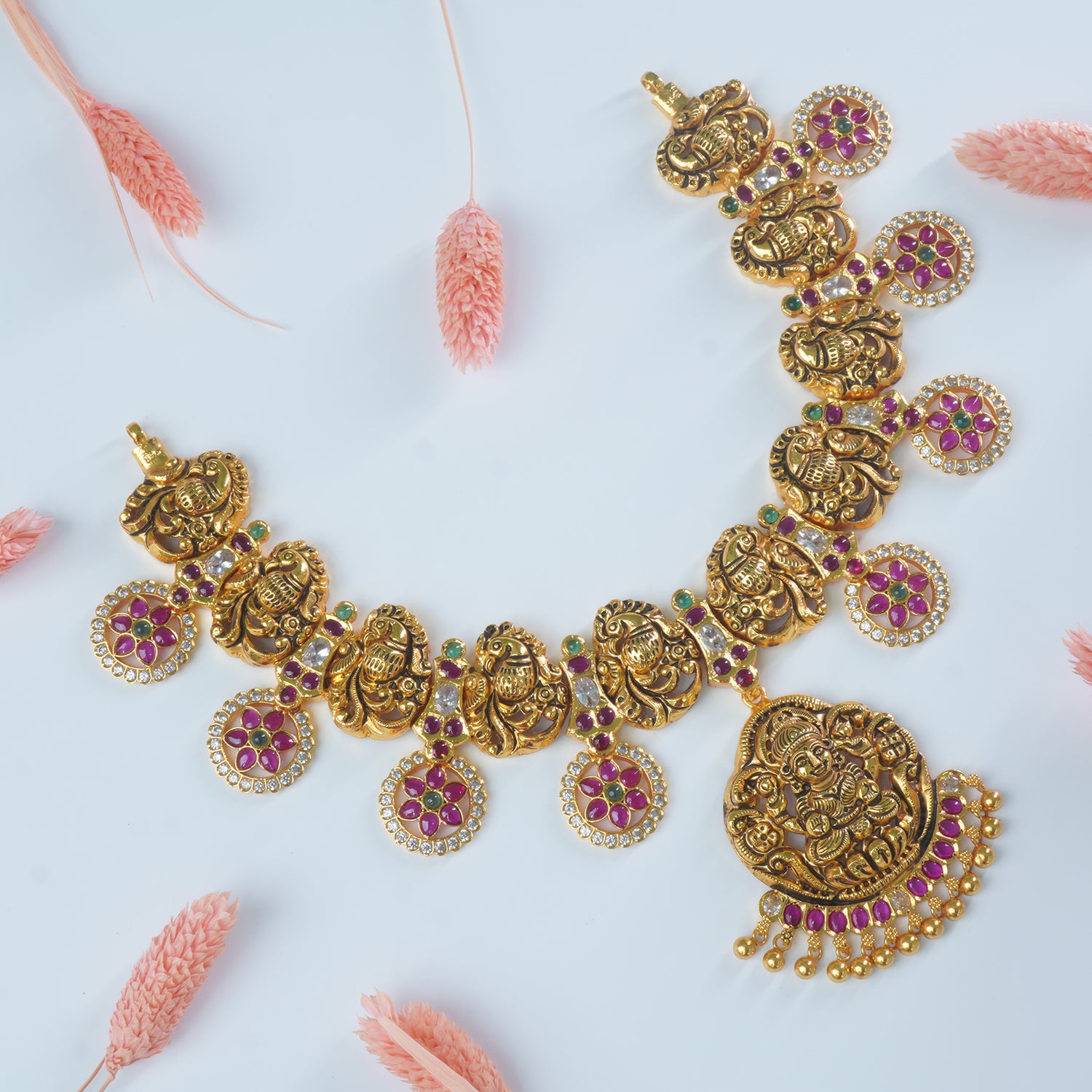 Gold Plated Silver Nakash Laxmi Necklace