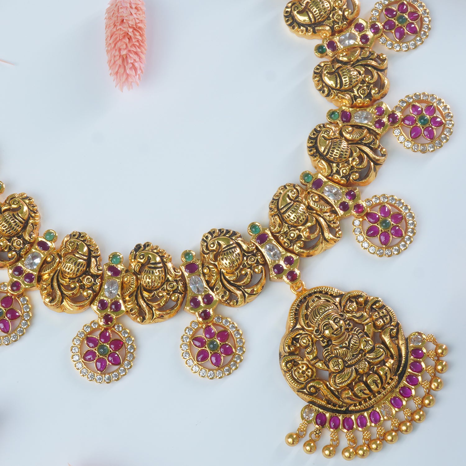 Gold Plated Silver Nakash Laxmi Necklace