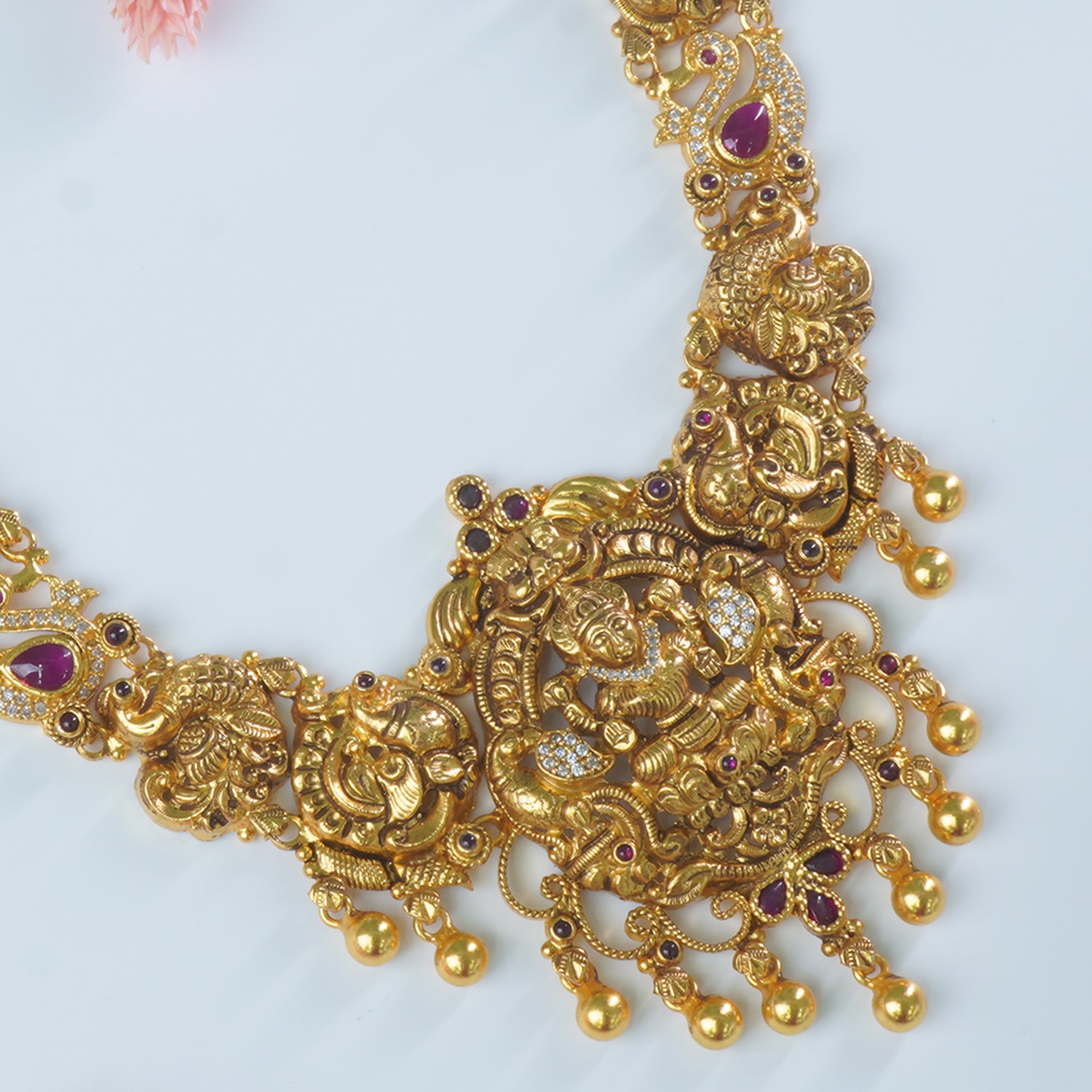 Silver Nakash Handset necklace Antique Gold Plated Design.