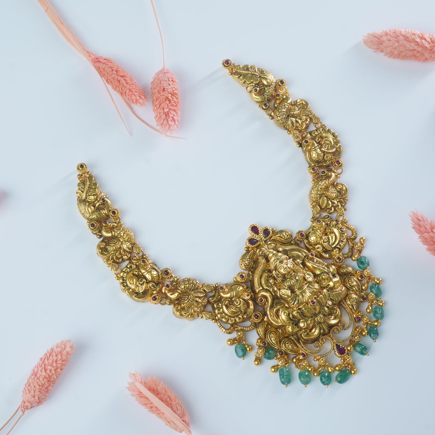 Silver Nakash Handset necklace Antique Gold Plated.