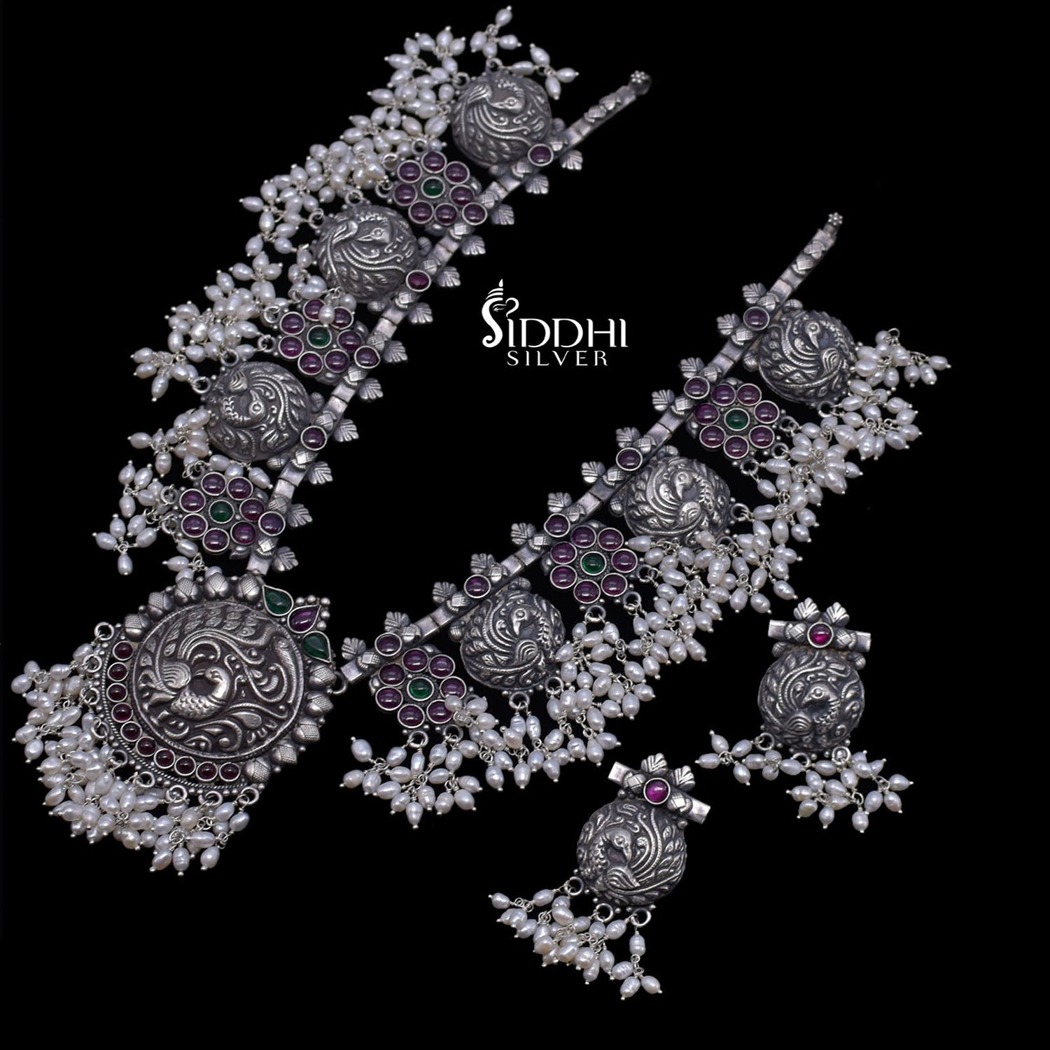 Peacock guttapusalu necklace