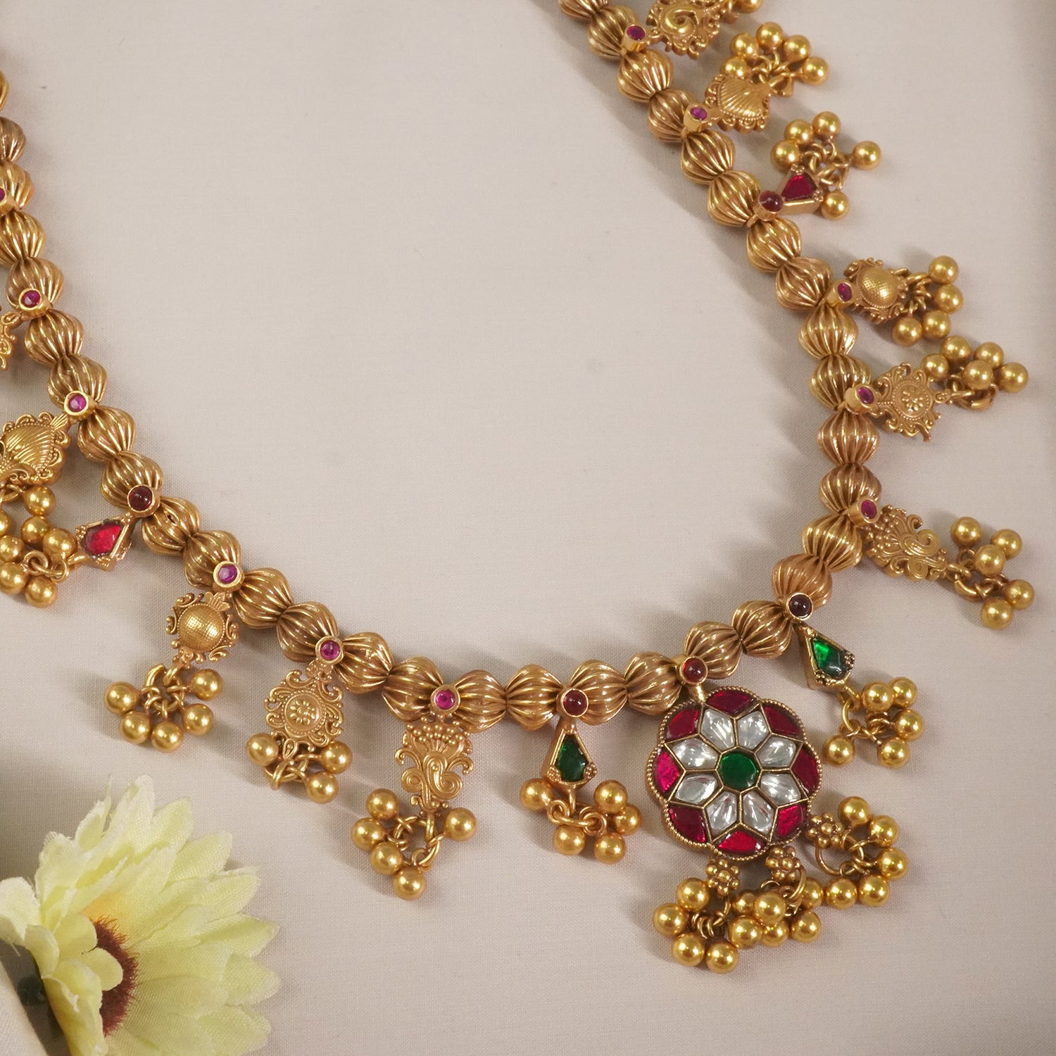 Antique Gold Plated 92.5 Silver Kolhapuri Saaj Design