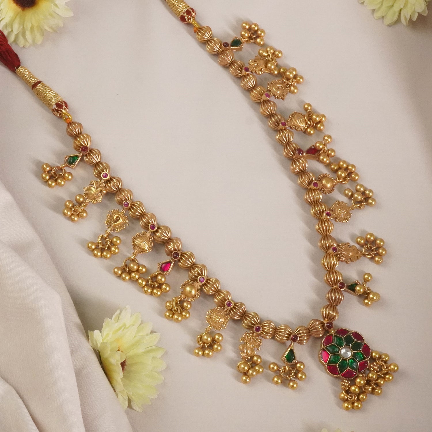 Antique Gold Plated 92.5 Silver Kolhapuri Saaj Design Online