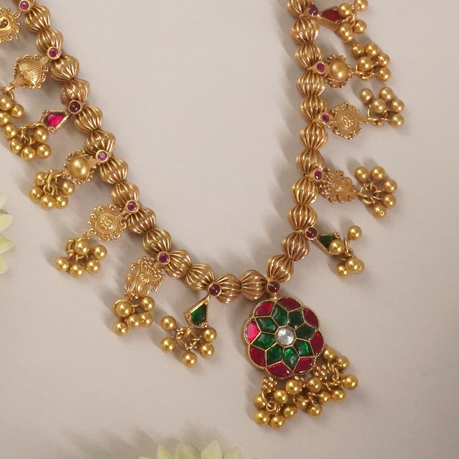 Antique Gold Plated 92.5 Silver Kolhapuri Saaj Design Online
