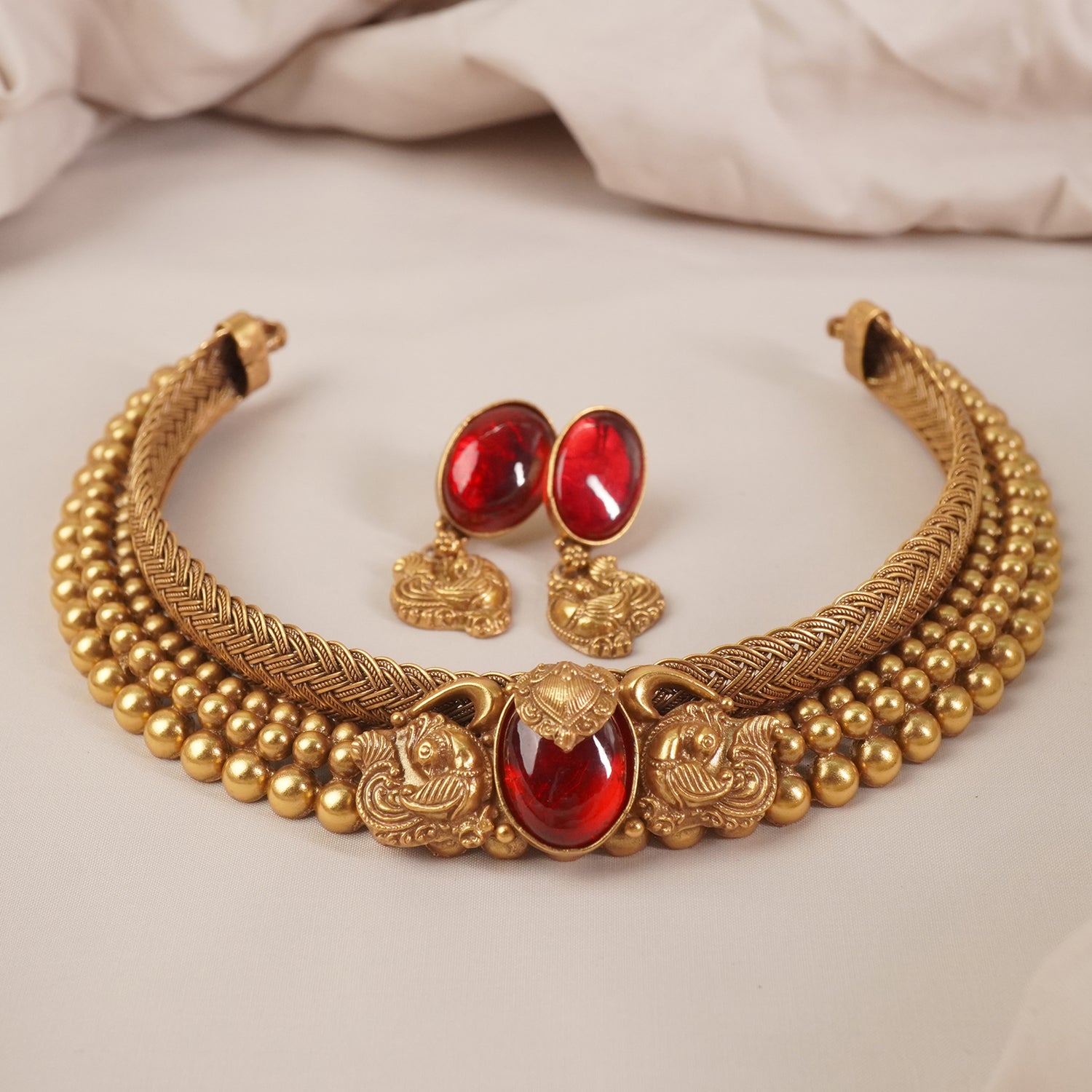 Gold Plated Silver Kolhapuri Necklace