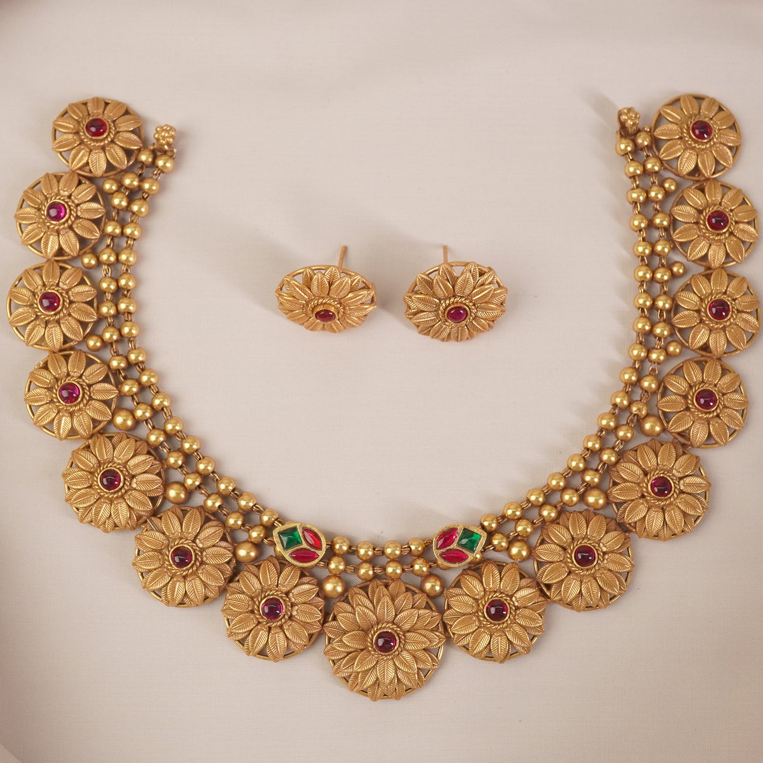 Gold Plated Silver Flower Necklace
