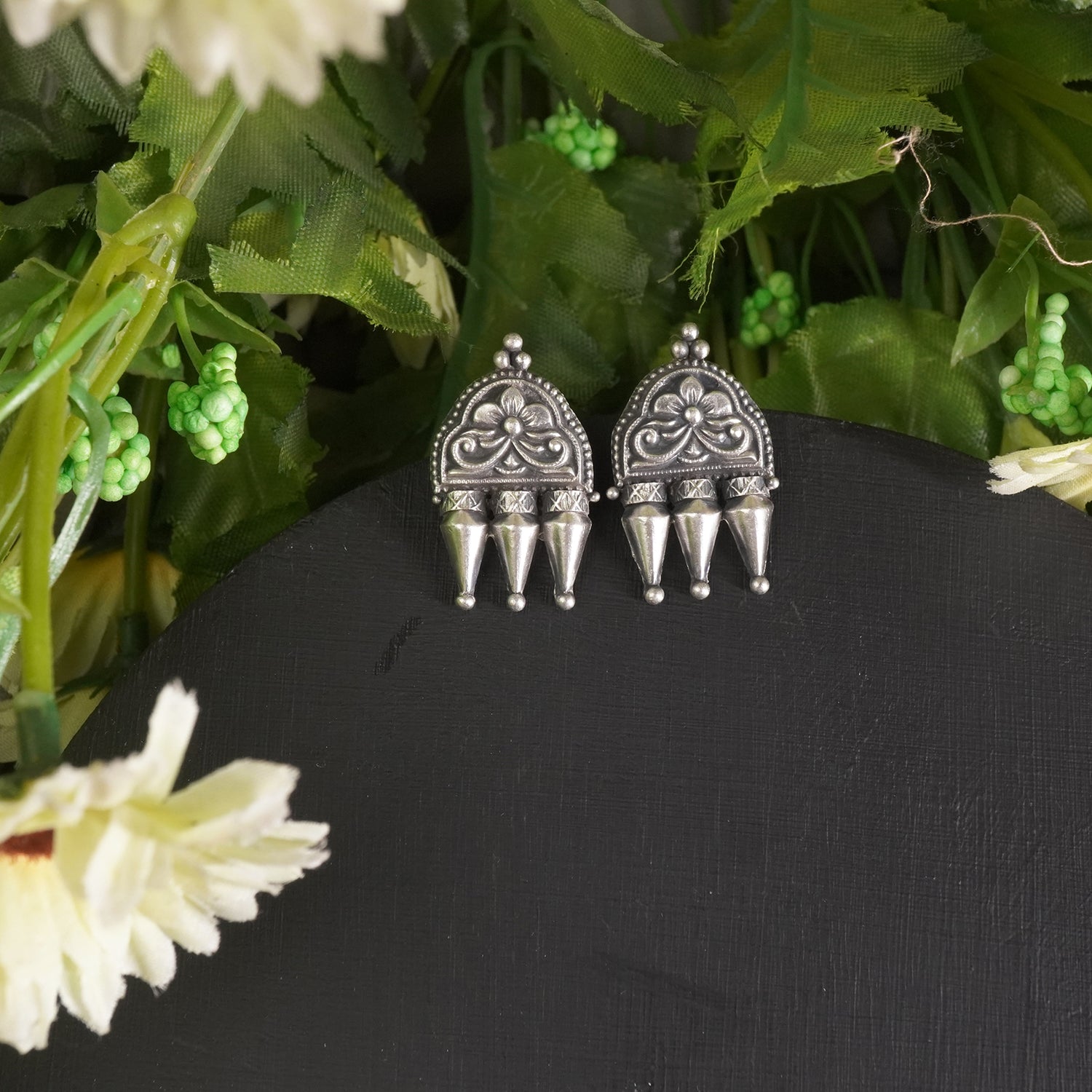Simple Daily Wear Silver Earrings Design