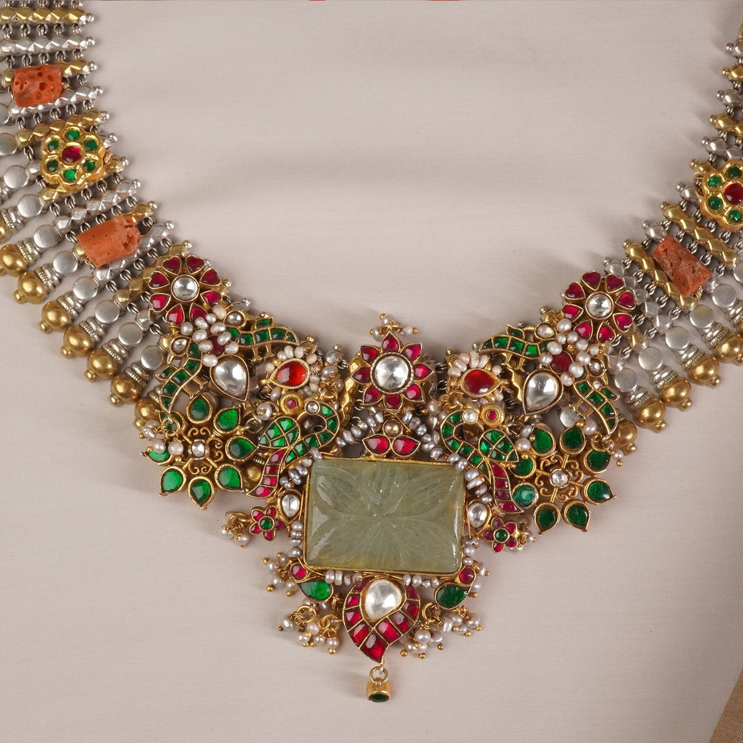 Silver Gold Plated Regal Statement Necklace
