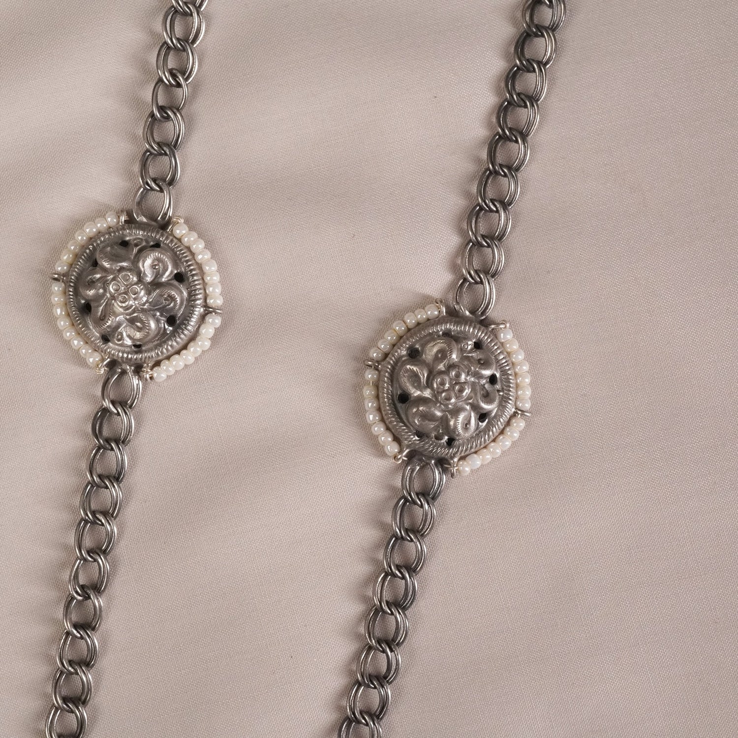 Silver Long Chain Necklace Peacock Pendant