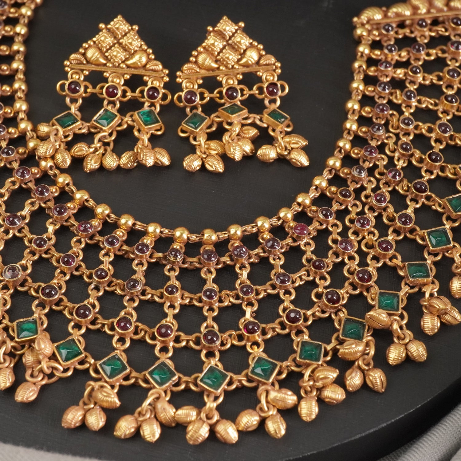 Gold Plated Kolhapuri Silver Chatai Necklace