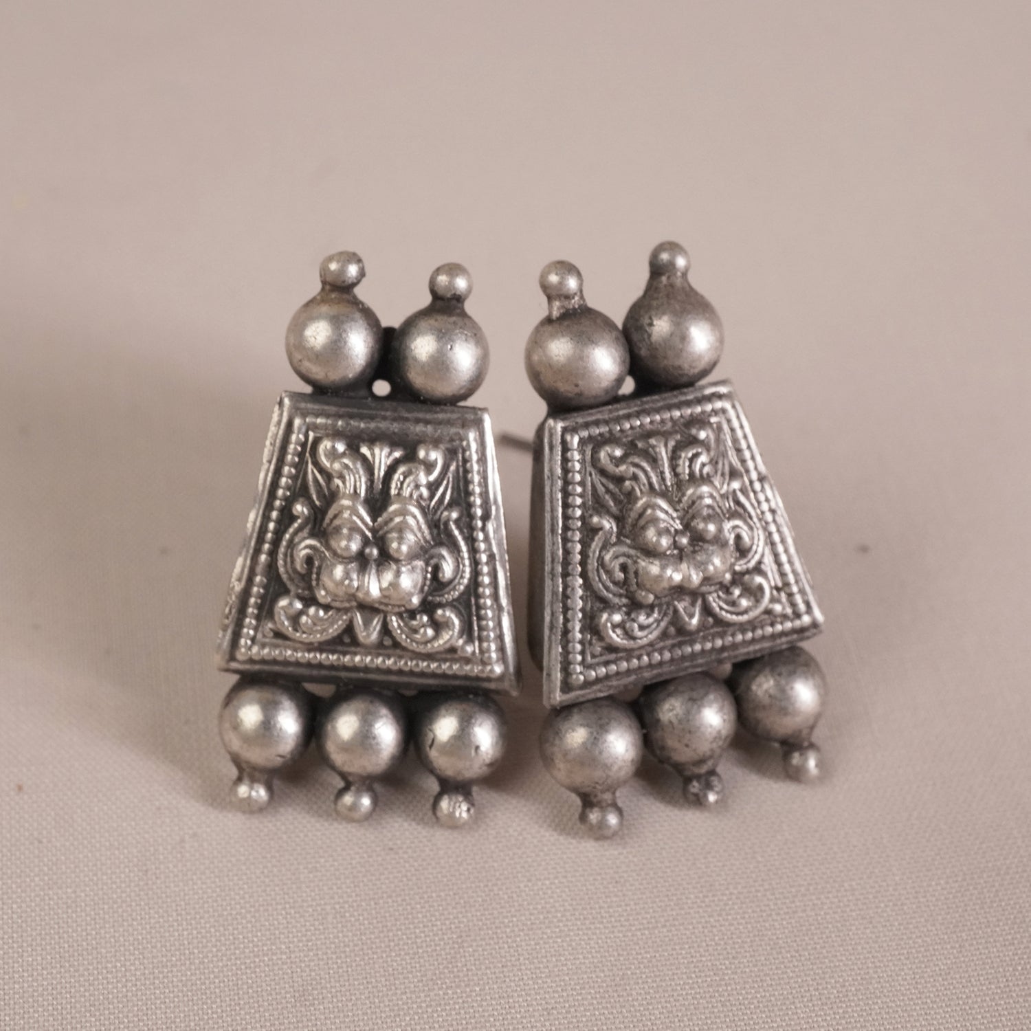 Silver KirthiMukh Earrings