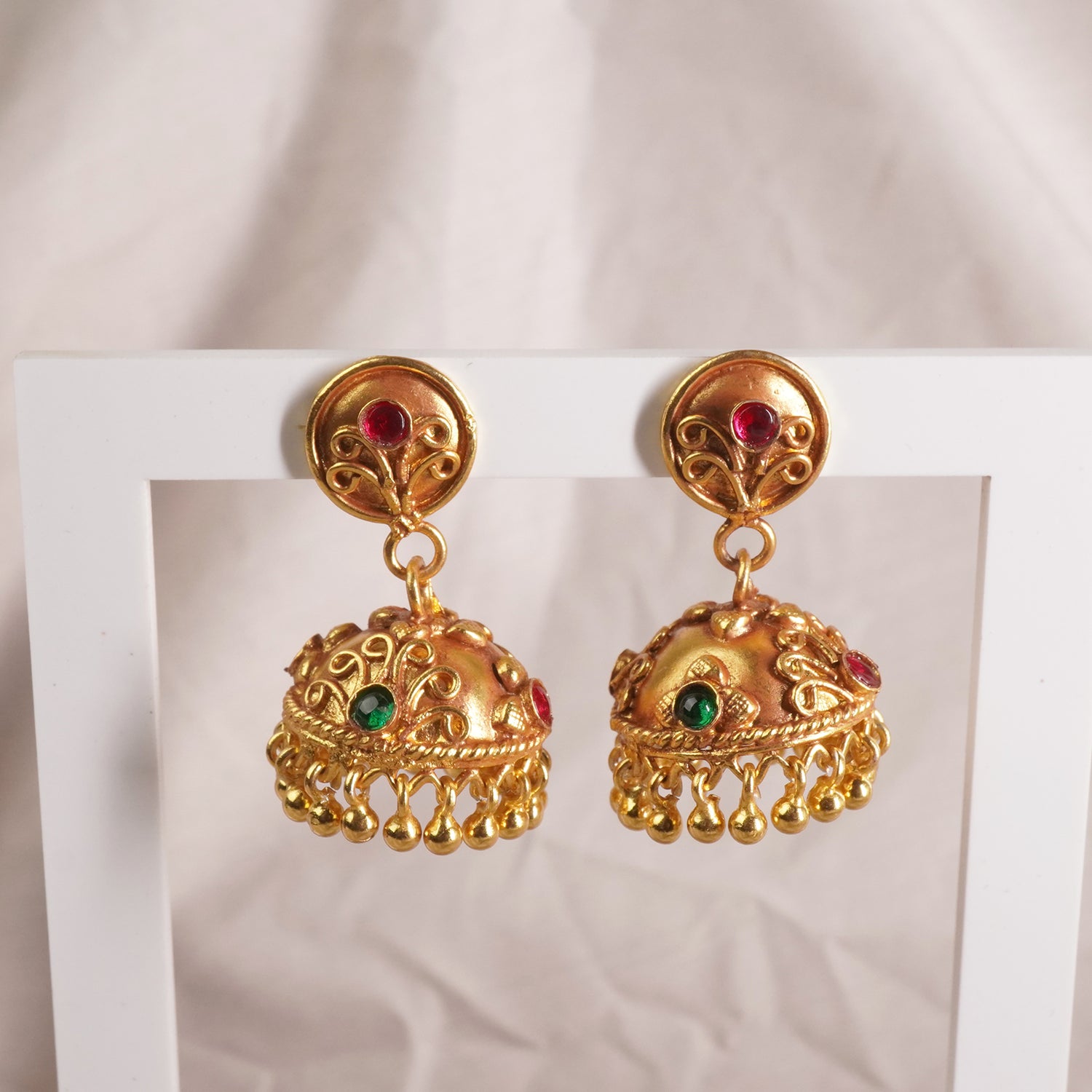 Regal Antique Gold Plated Silver Latkan Zhumki Designs