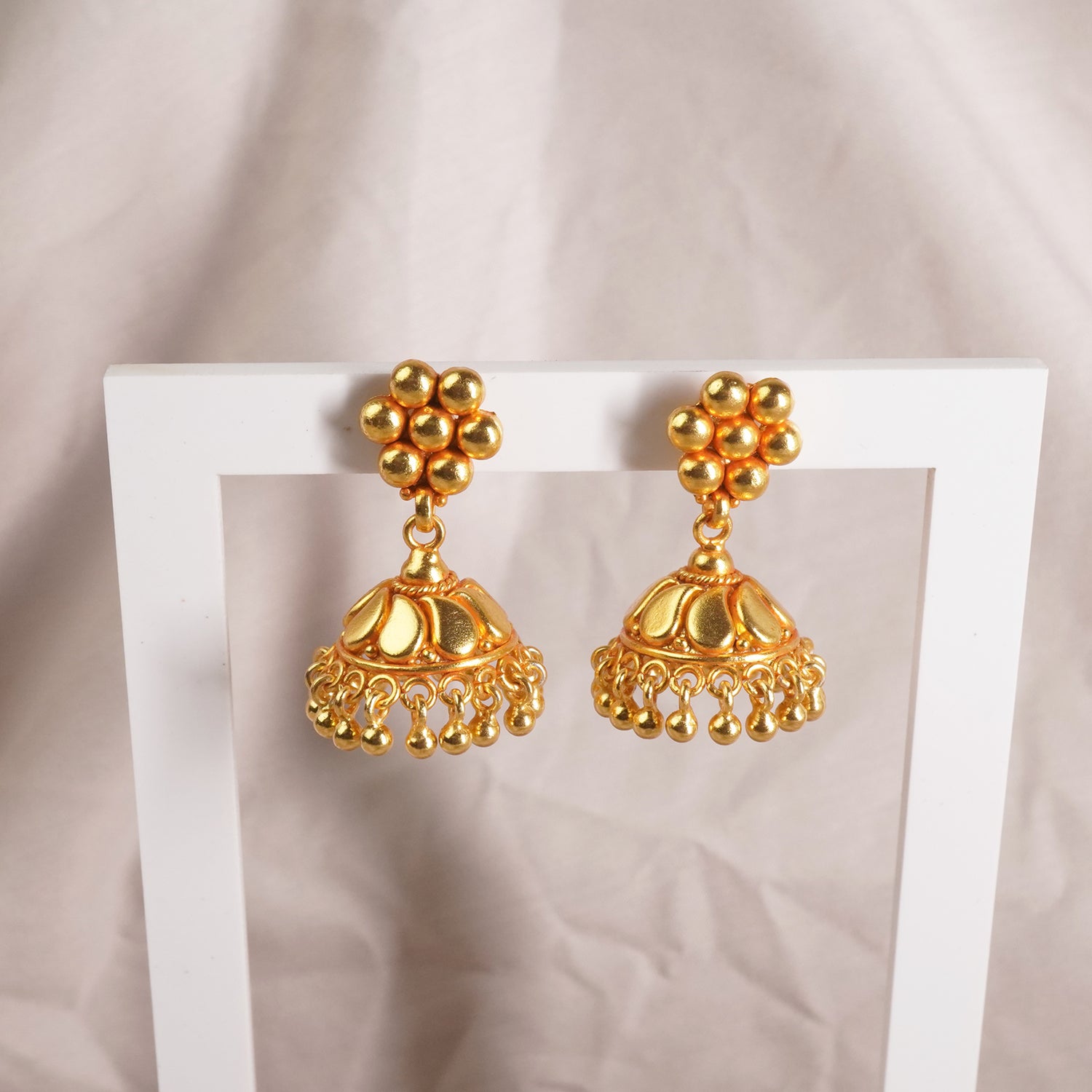 Regal Gheru Gold Plated Silver Latkan Kudi Zhumki Designs