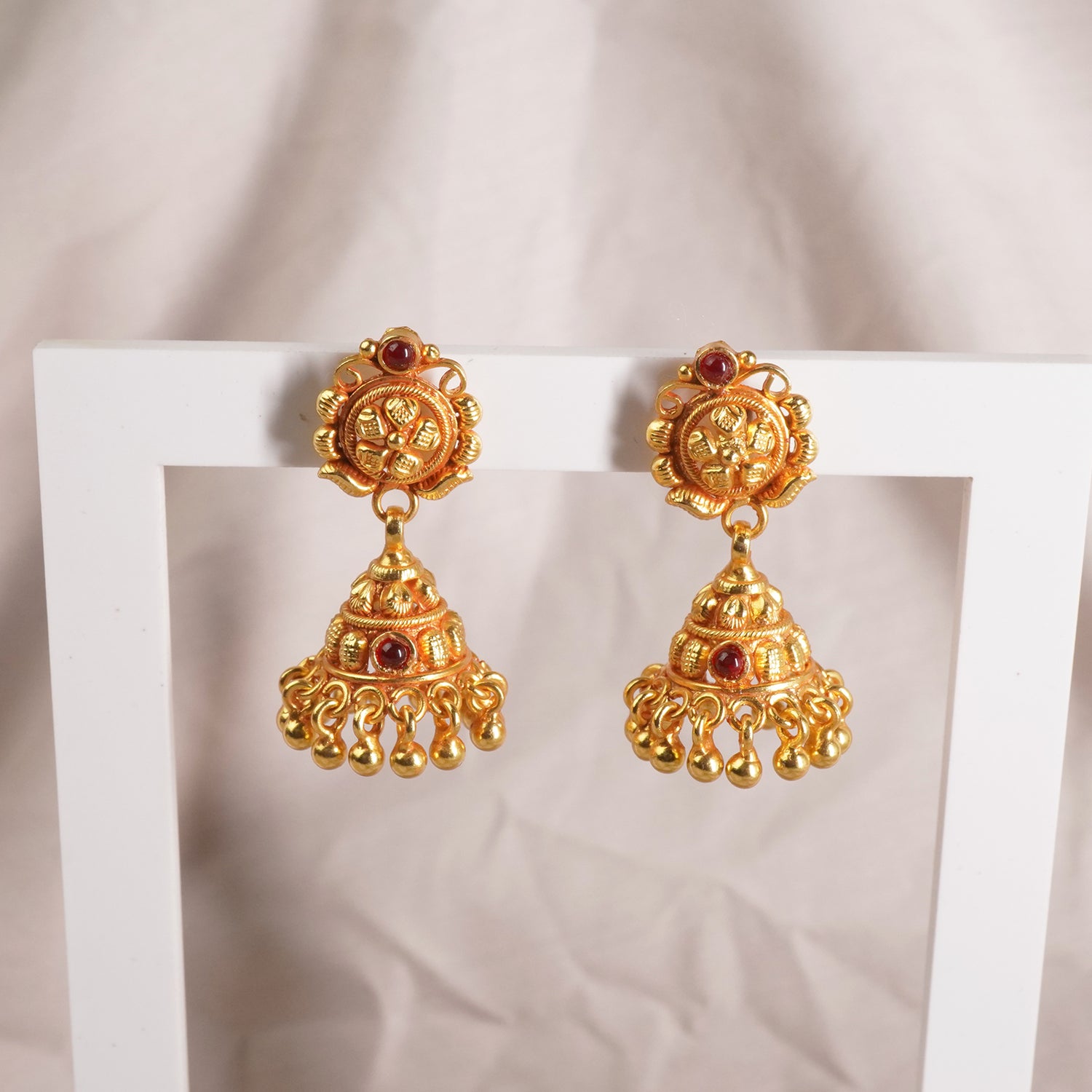 Regal Gheru Gold Plated Silver Latkan Kudi Zhumki Designs