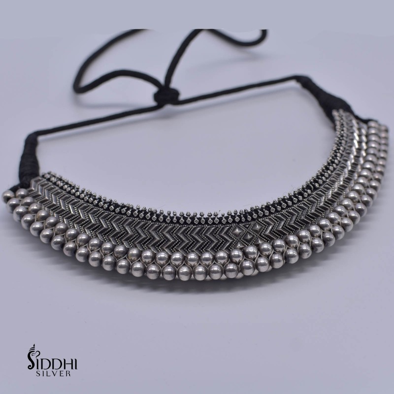 925 silver kolhapuri vajratik necklace