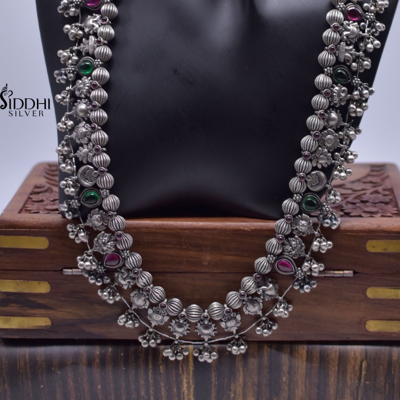 925 Silver kolhapuri saaj with hand made beads