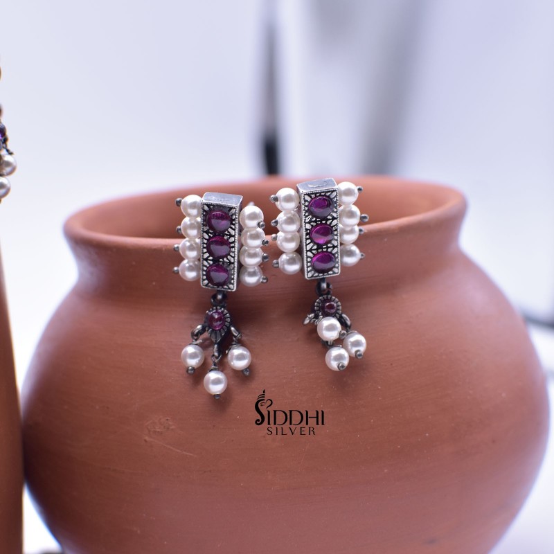 silver chinchpeti earrings
