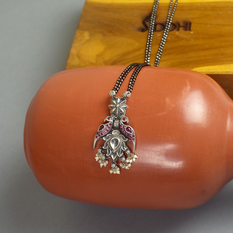 silver red kemp pendant