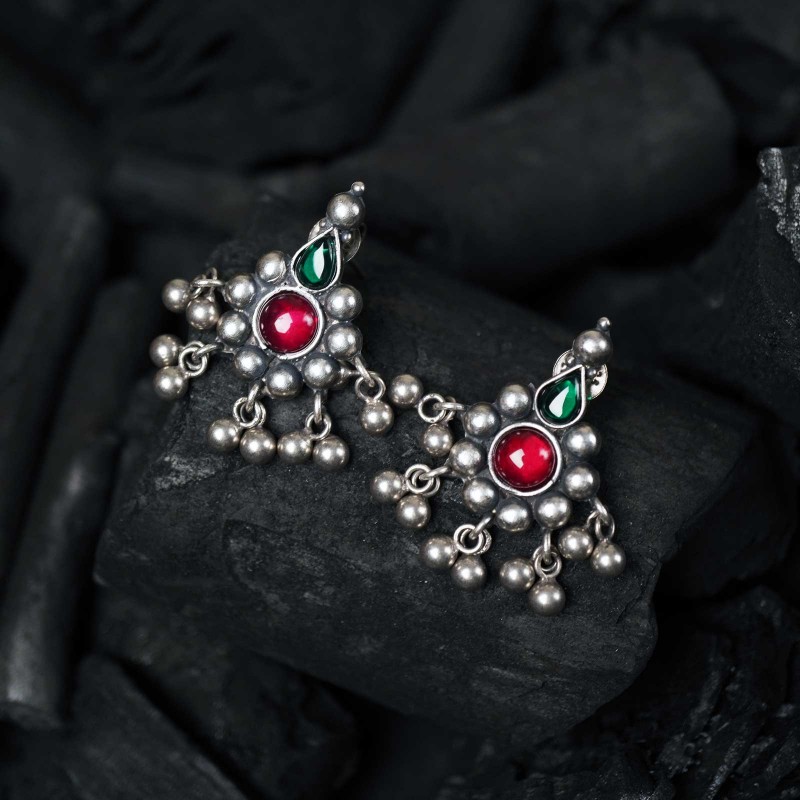 silver saaj ghat earrings