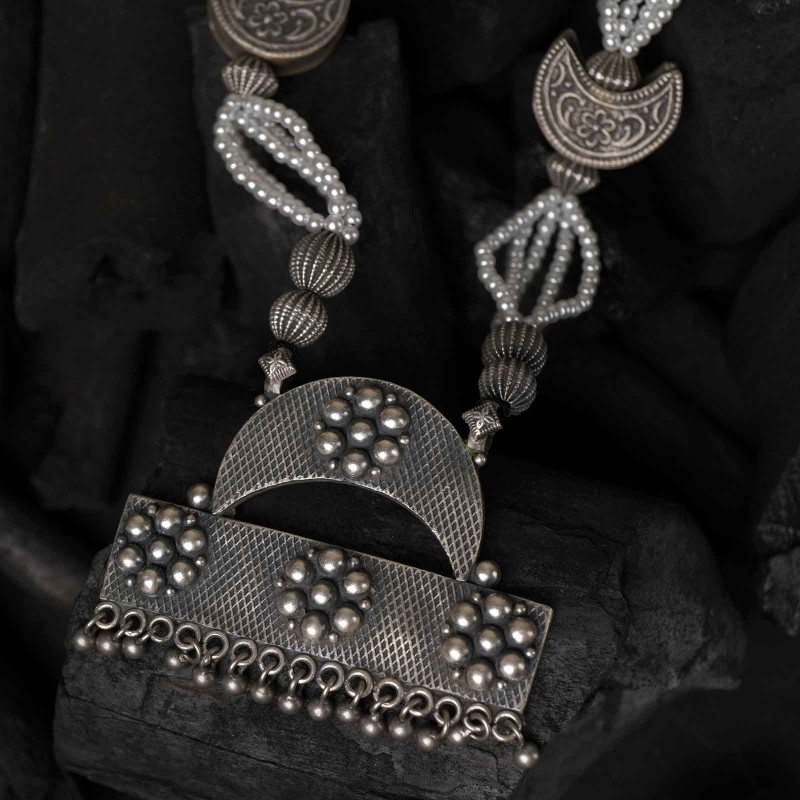 silver chandrakor pendant
