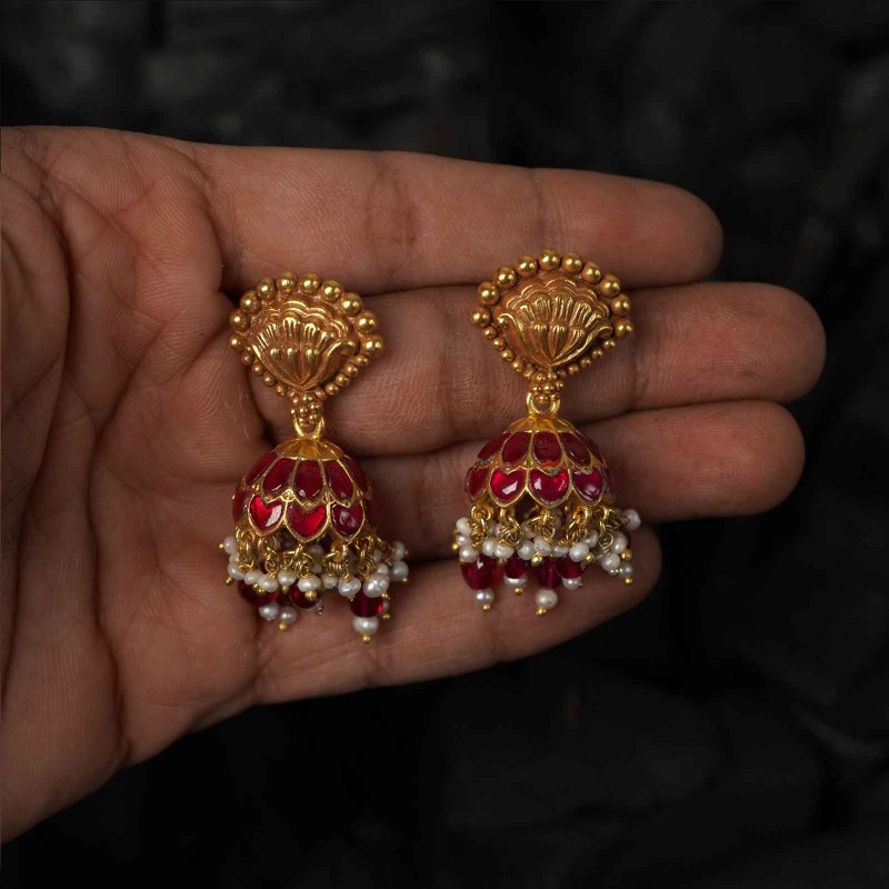 silver gold plated jhumki