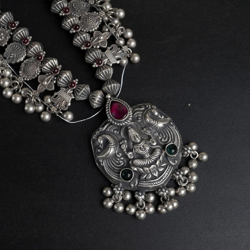 silver laxmi pendant