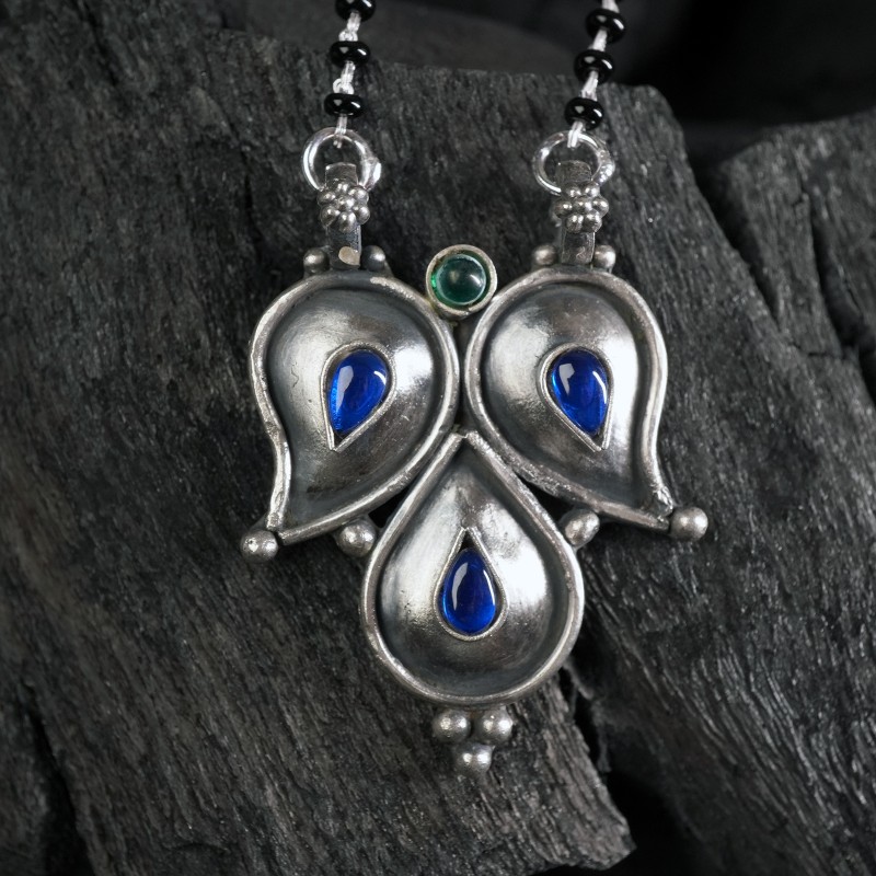 handmade silver pendant mangalsutra designs