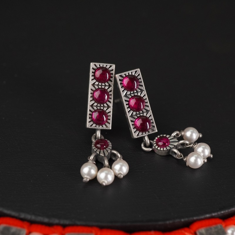 silver chinchpeti earrings