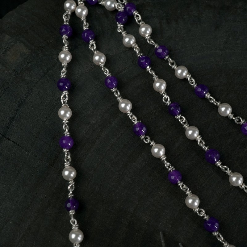 silver amethyst chain