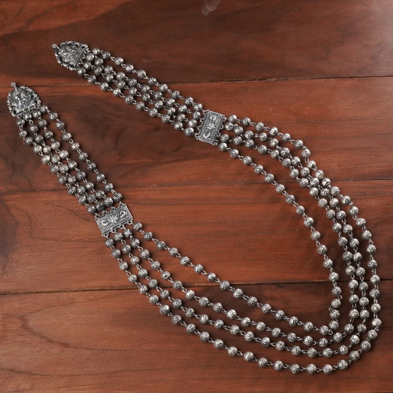silver mohanmaal necklace in 4 layers