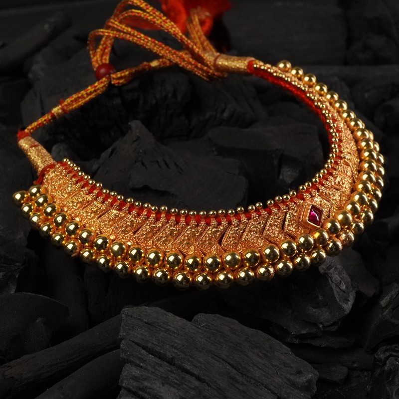 gold plated silver thushi necklace
