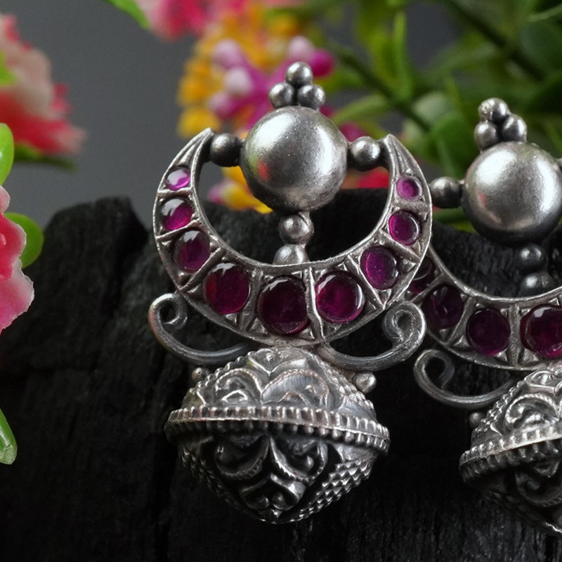 silver bead earrings design
