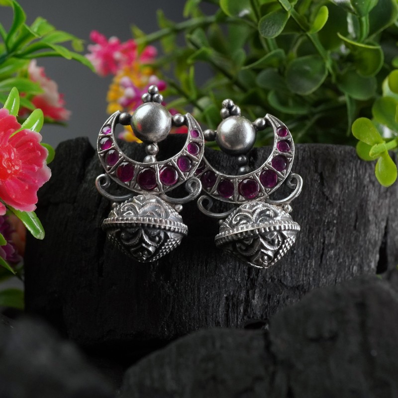 silver bead earrings